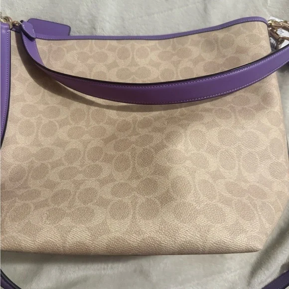 Coach Tan and Purple Shoulder Bag - Picture 5 of 5